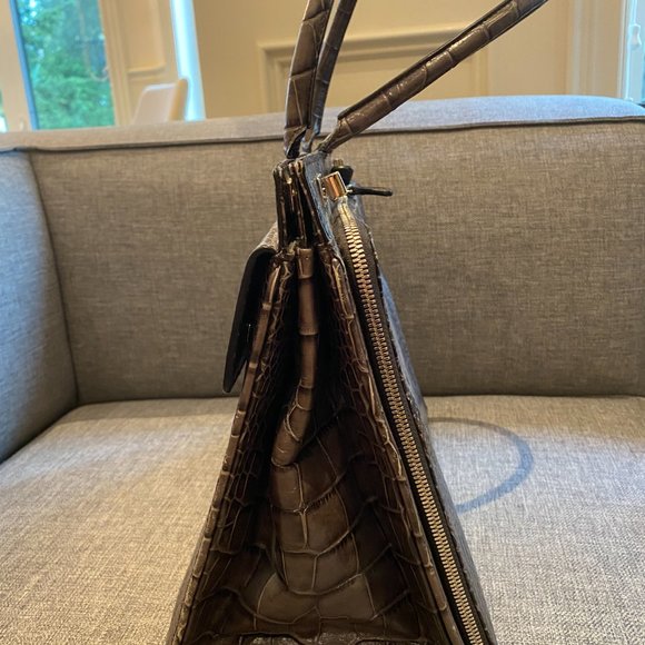 Marlowe Top Handle Flap Bag (Leather & Crocodile) - Picture 5 of 5